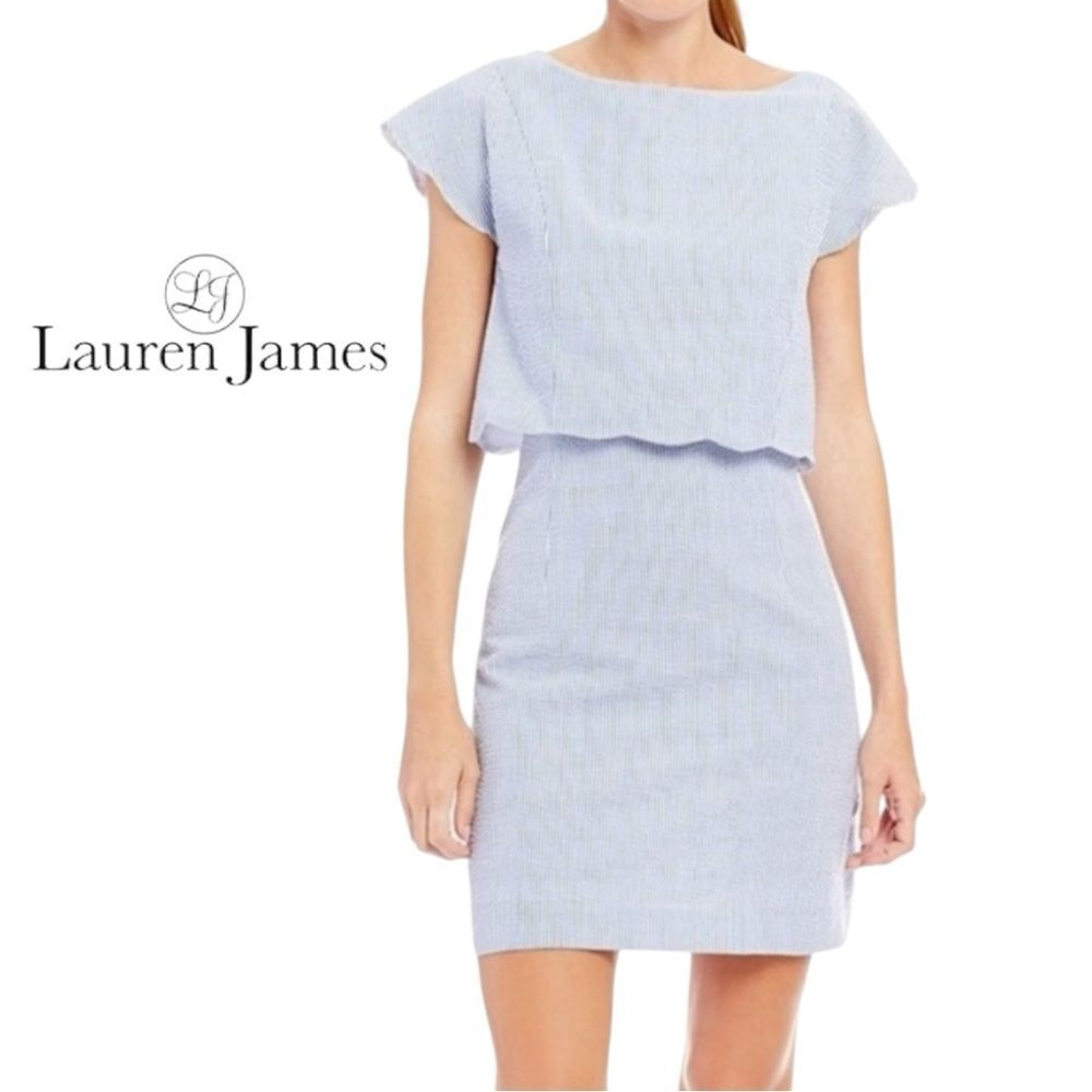 NEW Lauren James Women's Sullivan Stripe Royal Dress S Small